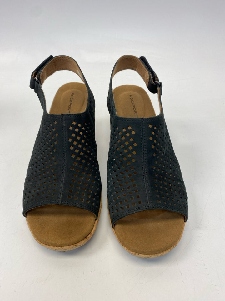 Rockport  Size 7.5 Black Perforated Sandals