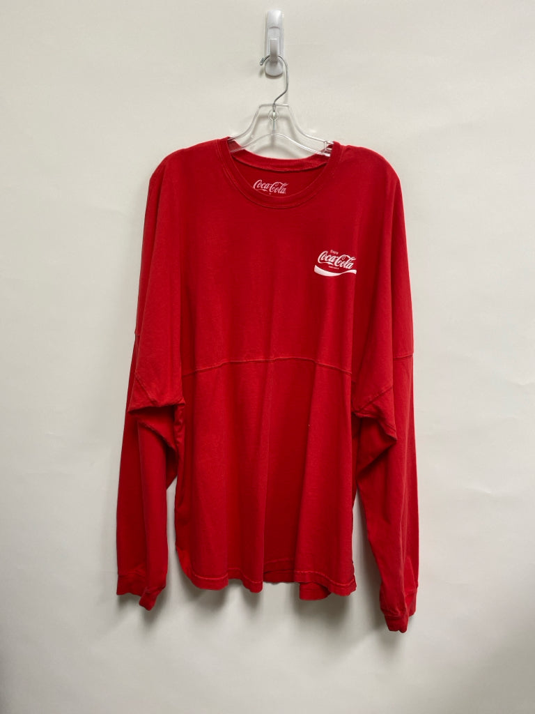 SPIRIT JERSEY Size XXL Red Long Sleeve Tee Plus Size Top