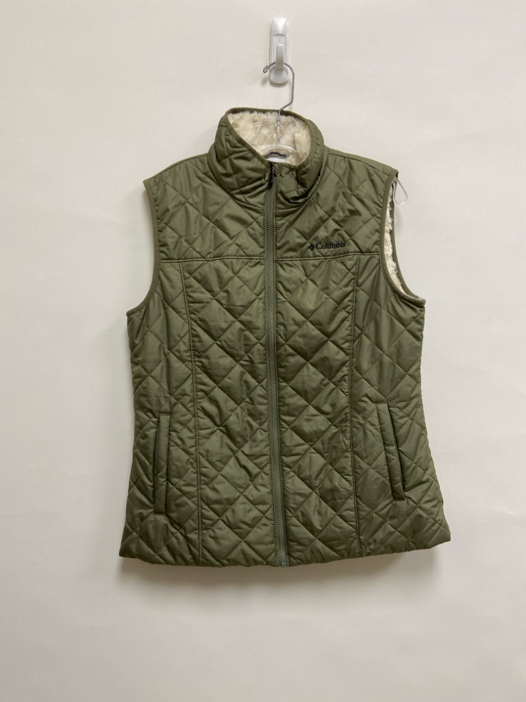 Columbia Size L Olive Green Quilted Ladies Vest