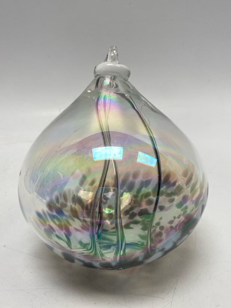 Clear Iridescent Glass Ornaments