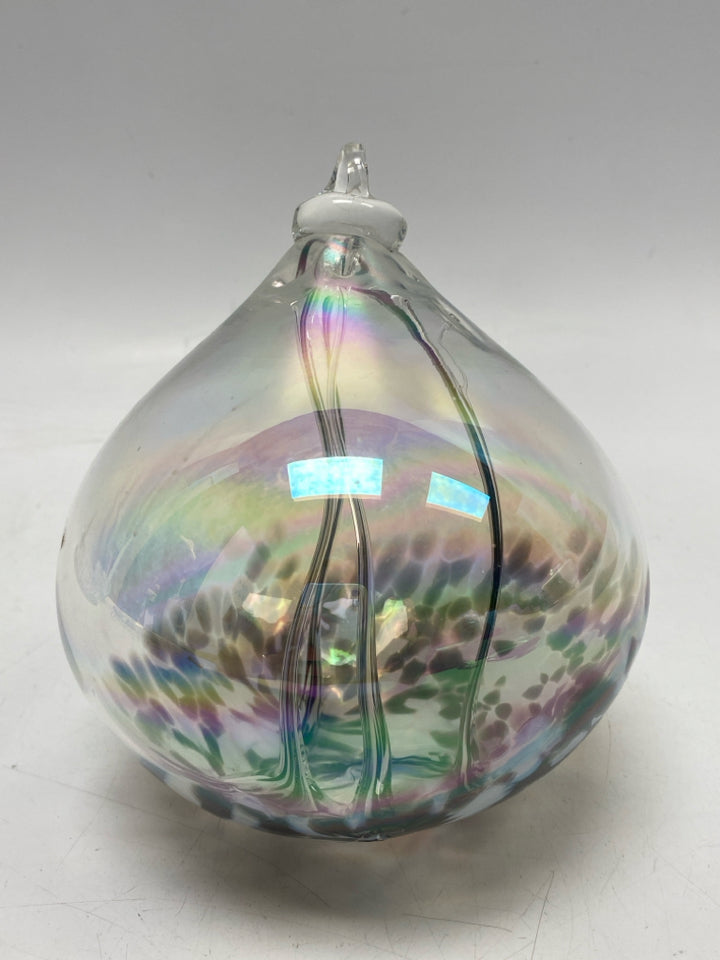 Clear Iridescent Glass Ornaments