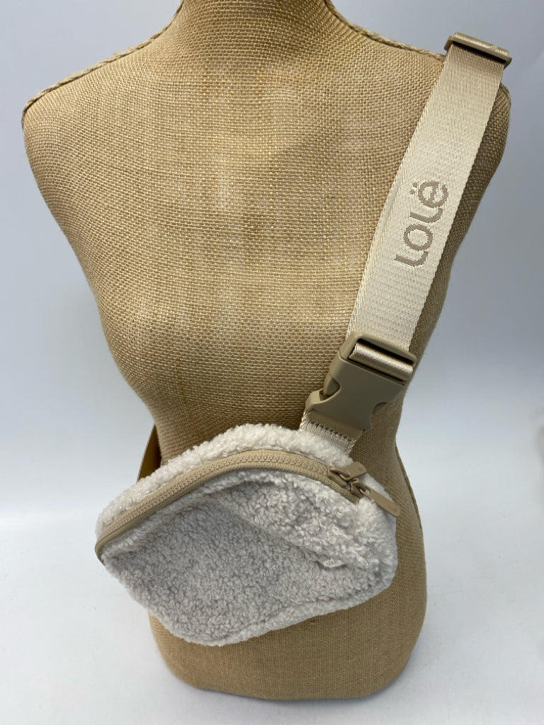 Lole Cream Fuzzy Belt Bag