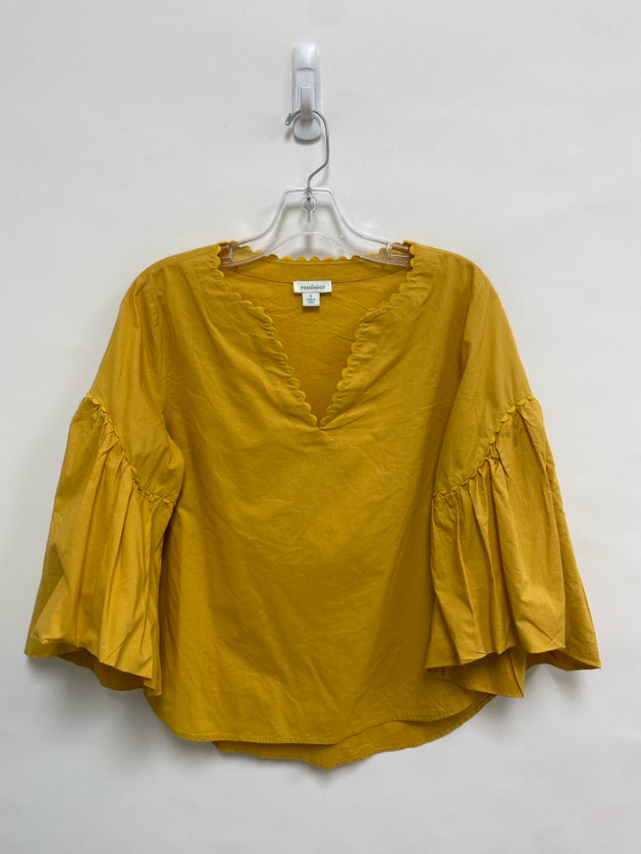 Sundance Size S Goldenrod Scalloped Bell Sleeves Ladies Top