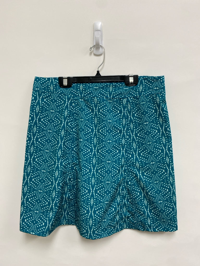 RIP SKIRT Size M Teal Green White/Green Print Wrap Ladies Skirt