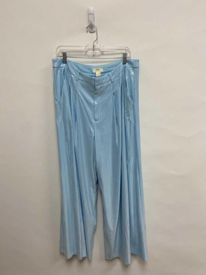 Maeve  SIZE  16 Light Blue Sequins Pleated Plus Size Pants