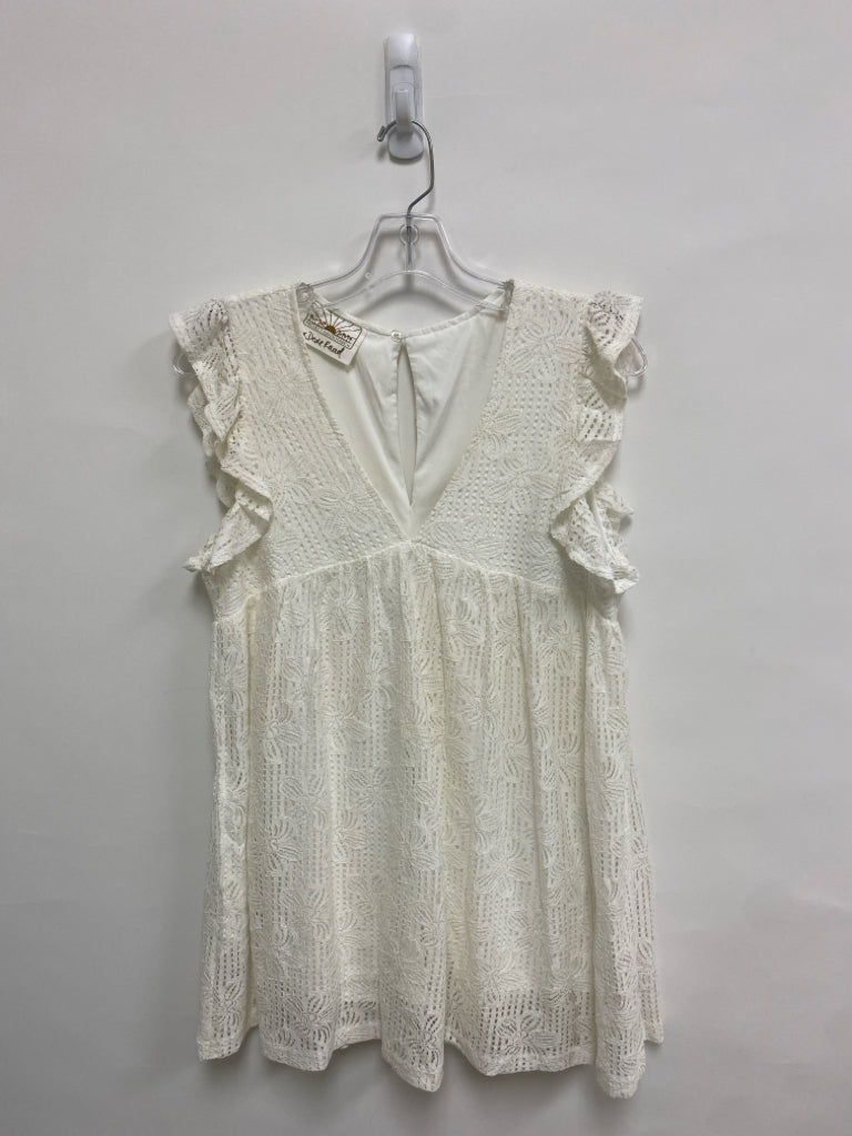 Judith March Size S White Lace Sleeveless Ladies Romper