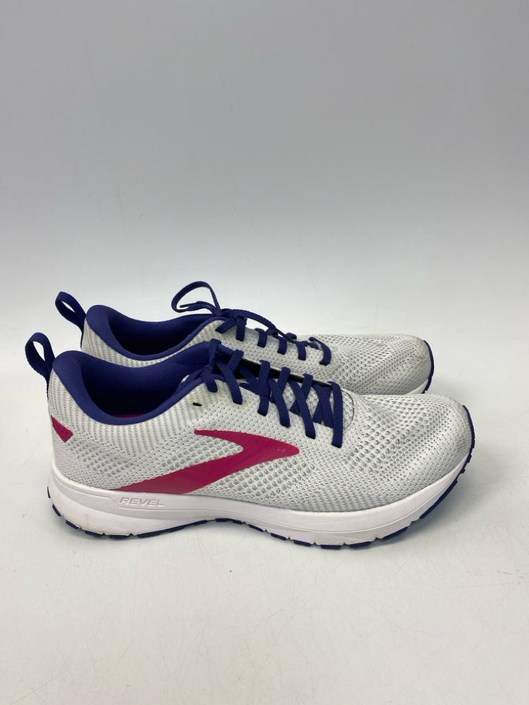 Brooks US Shoe Size 10 White Purple/Pink Lace-up Sneakers