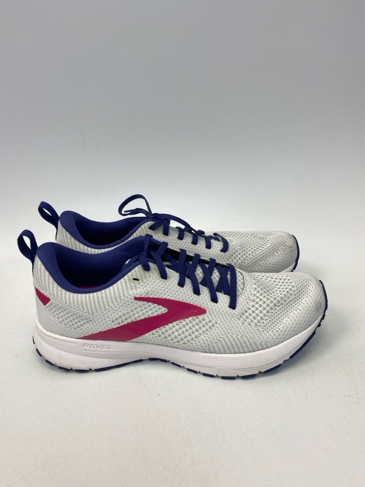 Brooks US Shoe Size 10 White Purple/Pink Lace-up Sneakers