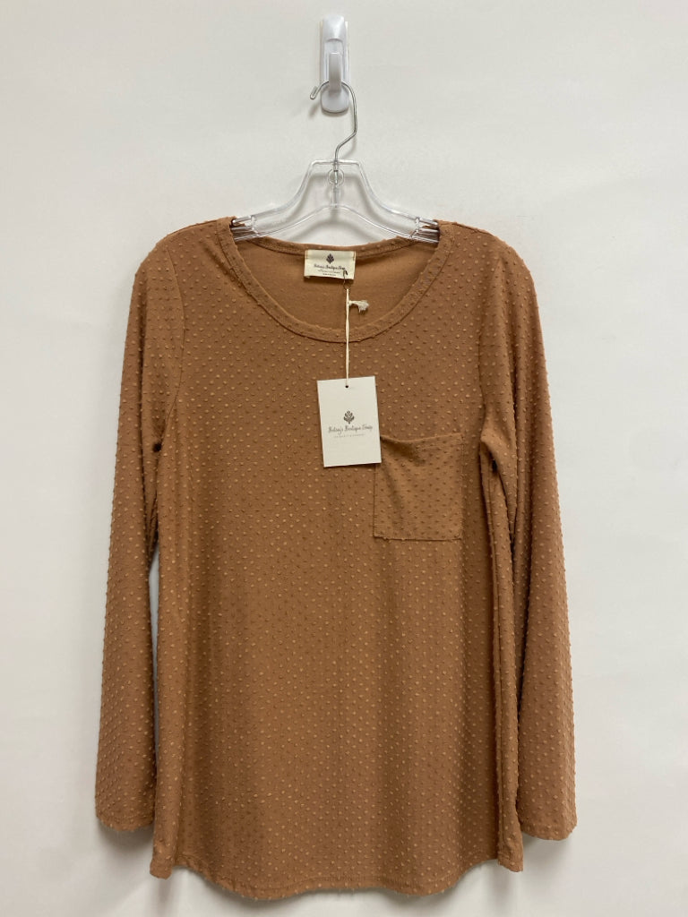 NWT Size S Tan Swiss Dot Long Sleeve Ladies Top