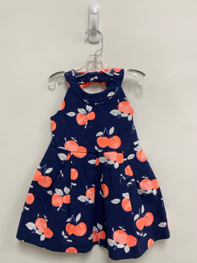 Janie and Jack SIZE 18-24M Navy Coral/White Floral Sleeveless Girl&