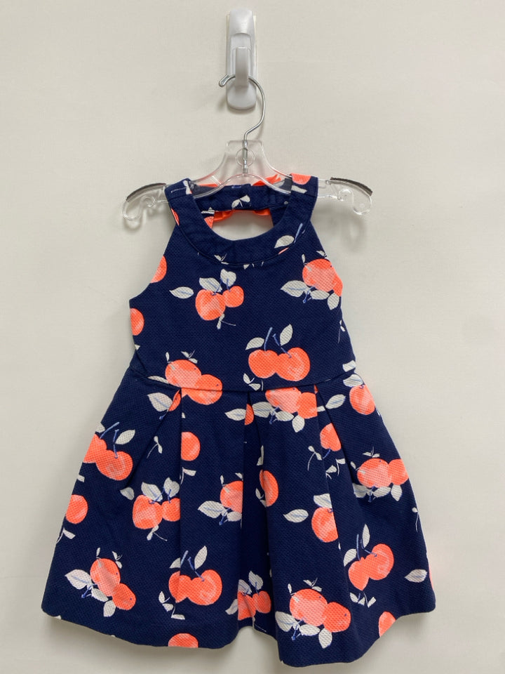 Janie and Jack SIZE 18-24M Navy Coral/White Floral Sleeveless Girl&