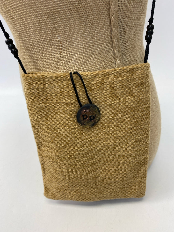 Brown Black Fabric Crossbody