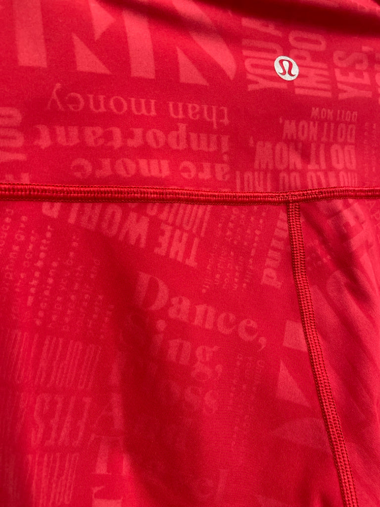 Lululemon Size 6 Red Print Athletic Leggings