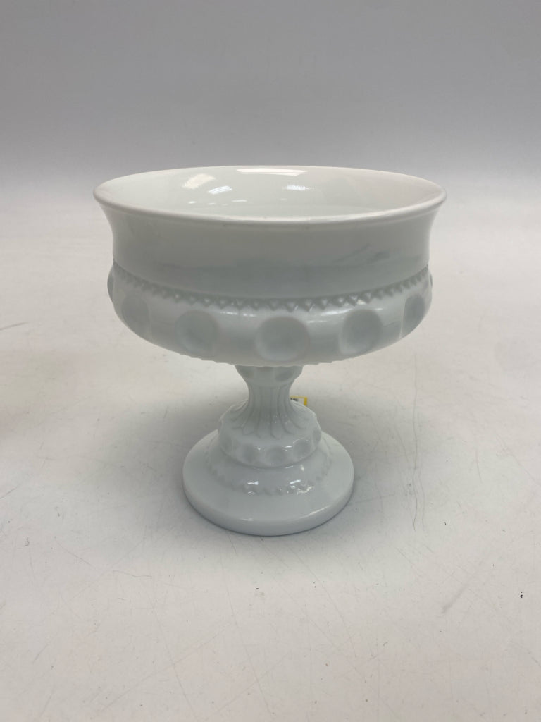 White Glass Candy Container
