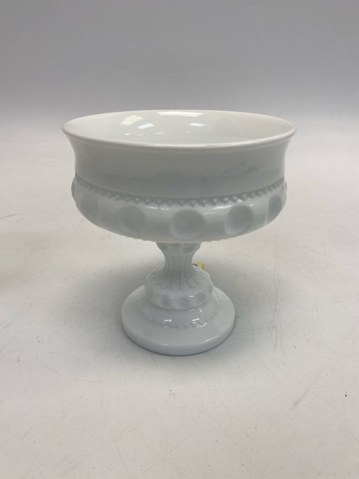 White Glass Candy Container