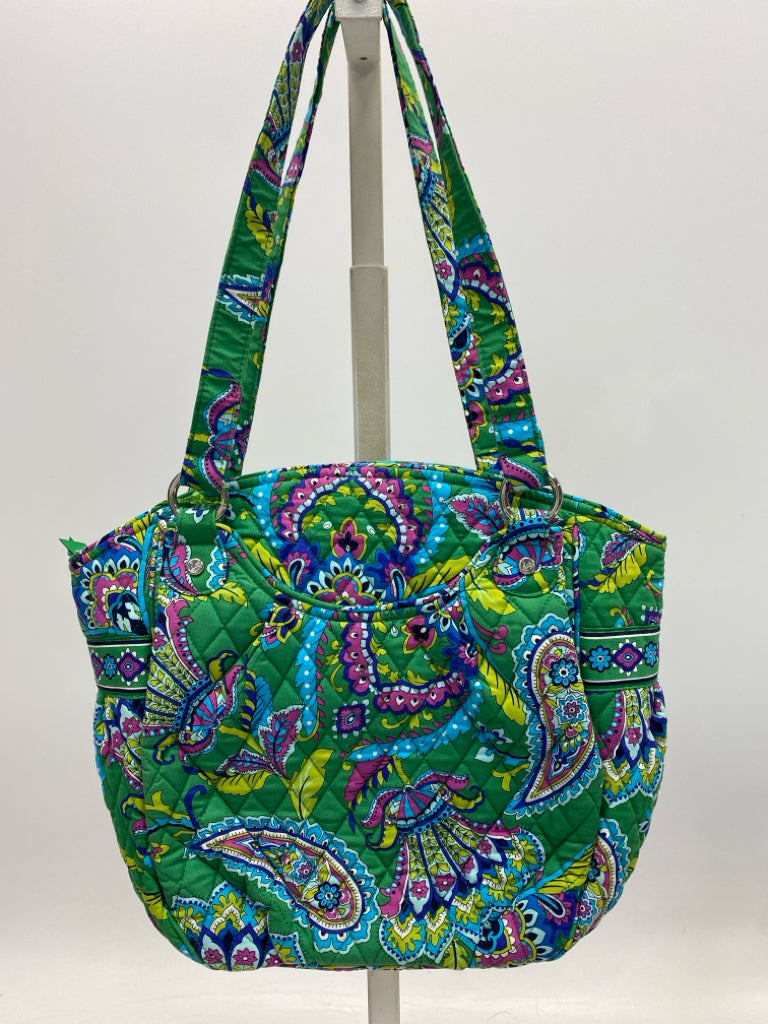 NWT Vera Bradley Green Multi-Color Paisley Fabric Handbag
