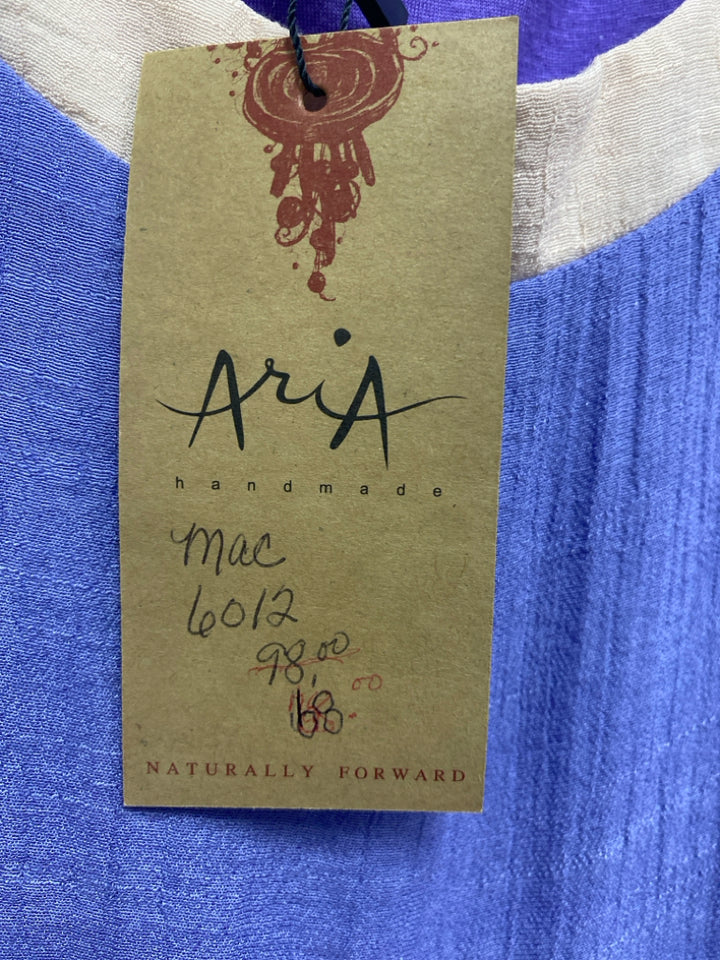 NWT Aria Handmade Size S Purple Tan Sleeveless Ladies Dress
