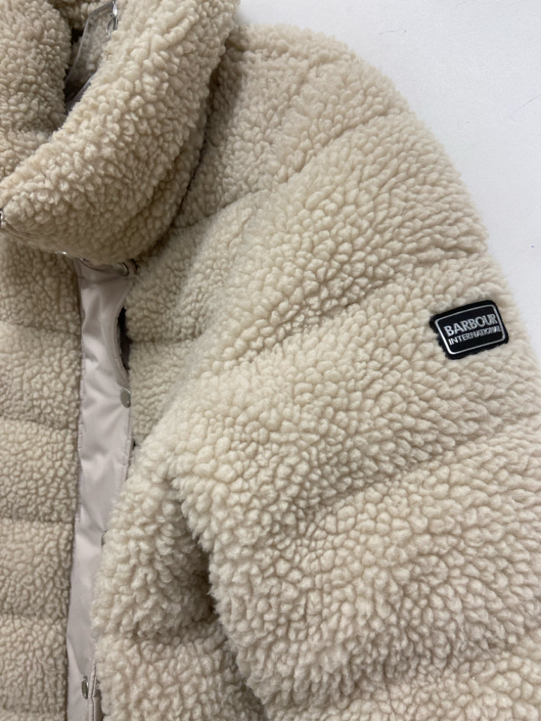 Barbour Size 6 Beige Button Up Sherpa Ladies Jacket