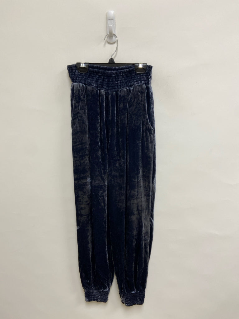 Anthropologie Size XS Dark Blue Joggers Velour Ladies Pants
