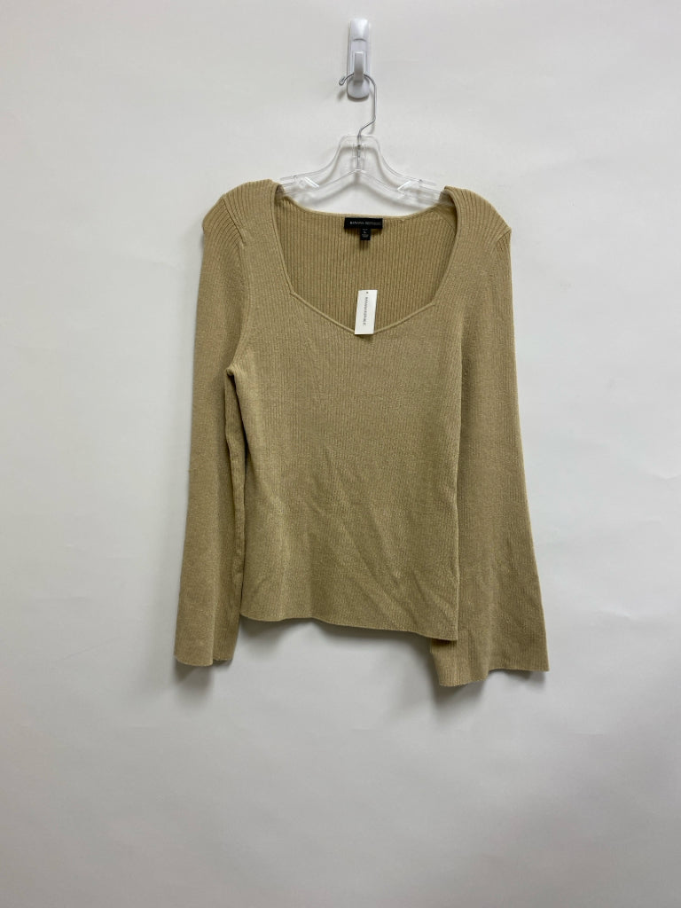 NWT Banana Republic Size LP Gold Ribbed Petite Sweater