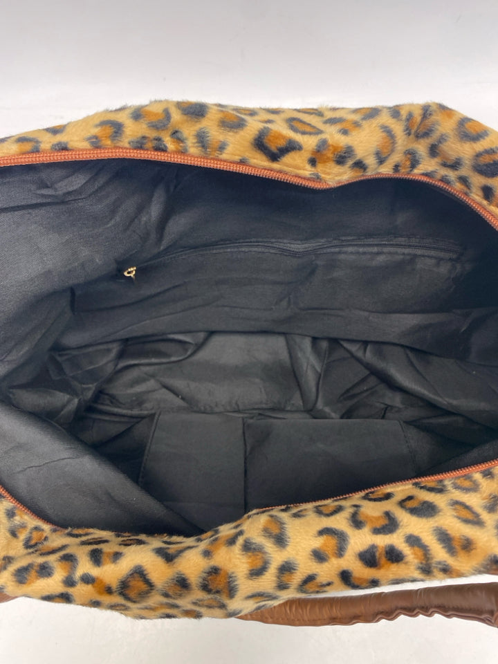 Brown Black Animal Print Duffle Bag