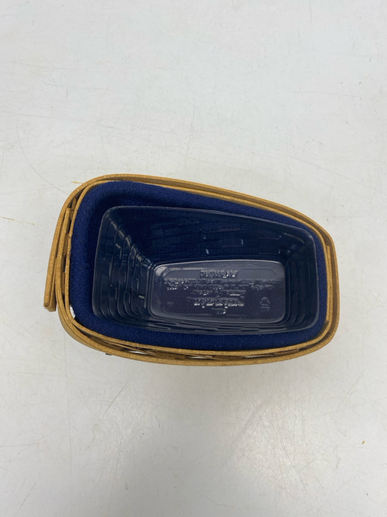 Longaberger Brown Dark Blue Basket