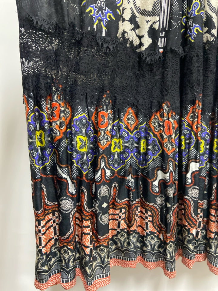 BHANUNI BY JYOTI Size 4 Black Tan/Multi Assorted Print Sleeveless Ladies Dress