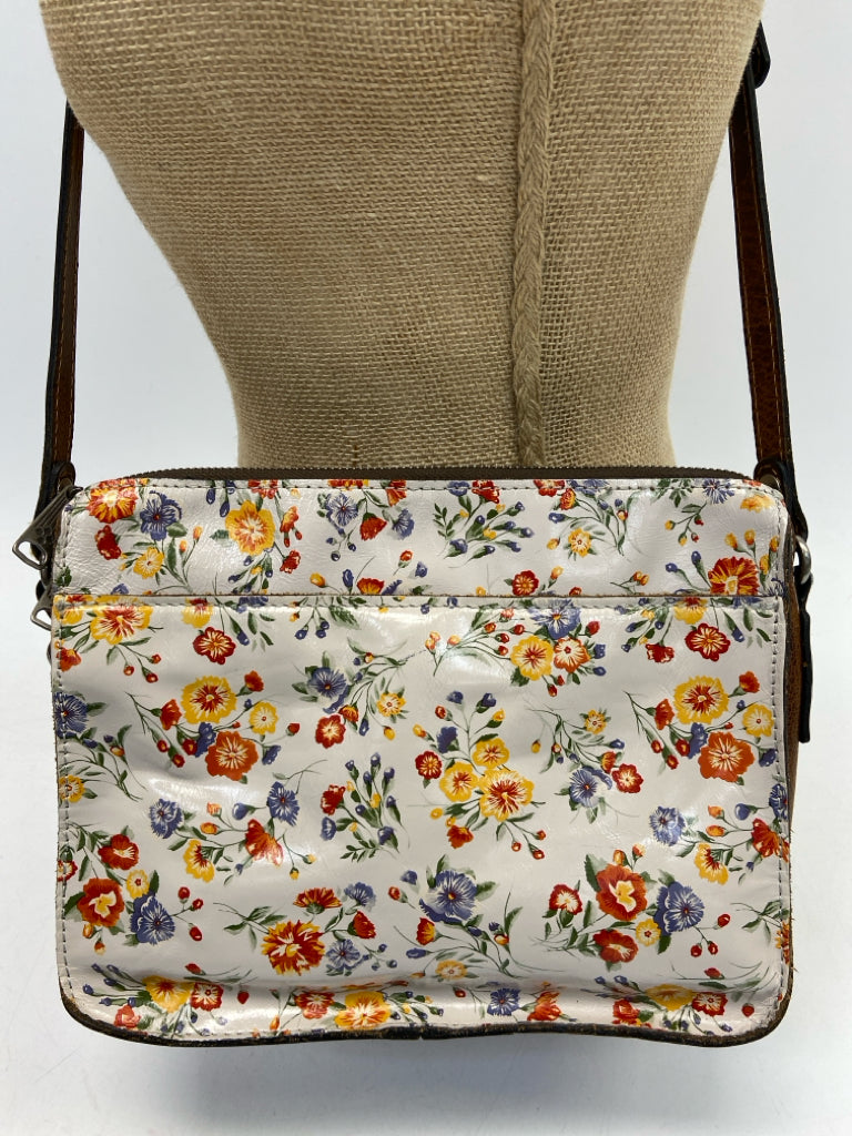 Patricia Nash Cream Multi-Color Flower(s) Crossbody