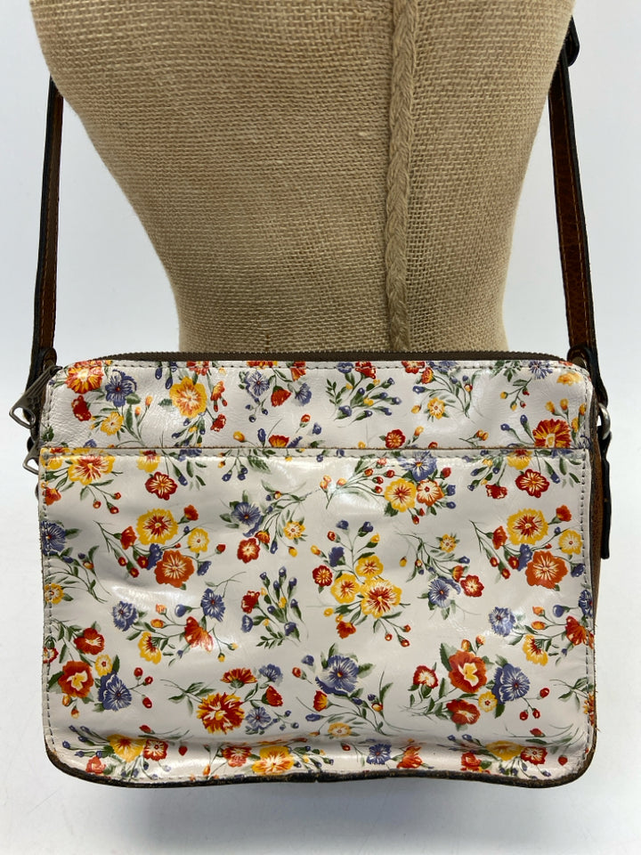 Patricia Nash Cream Multi-Color Flower(s) Crossbody