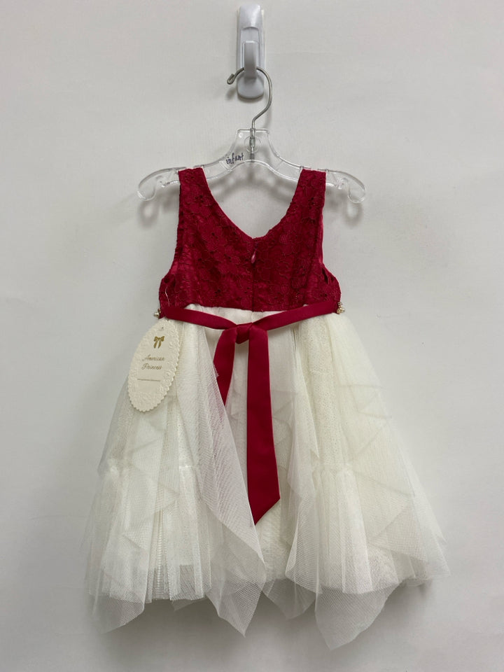 NWT American Princess SIZE 24 Burgundy Cream Sleeveless Tulle Girl&