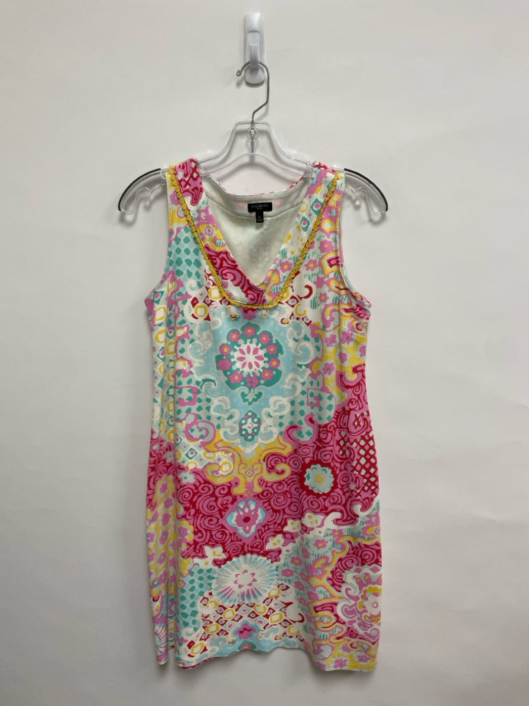 Talbots Petite Size SP White Pink/Multi Assorted Print Sleeveless Petite Dress