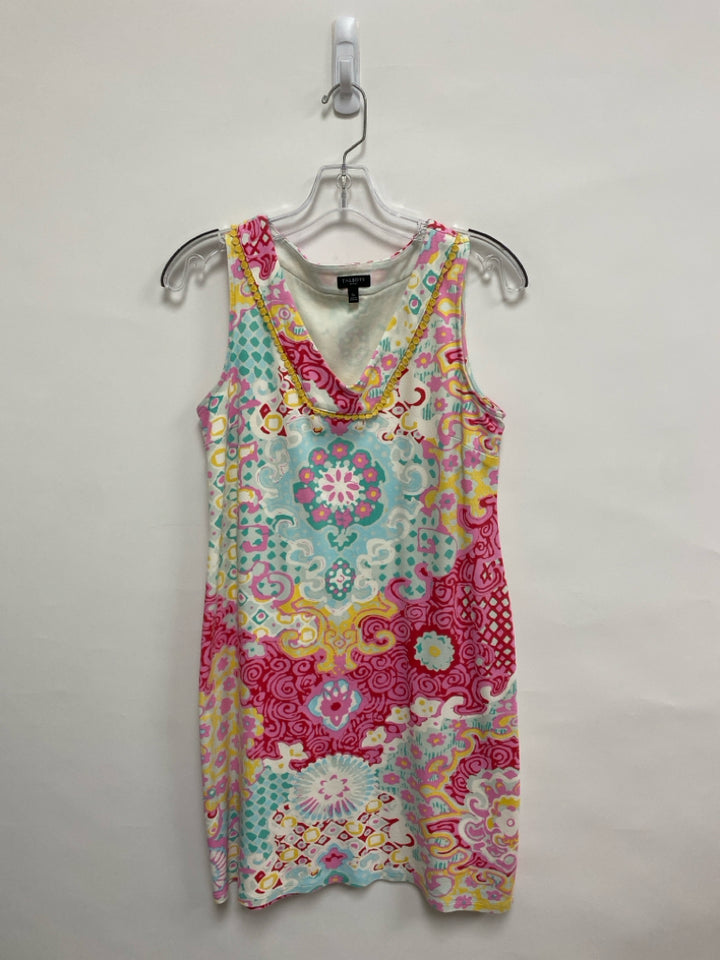 Talbots Petite Size SP White Pink/Multi Assorted Print Sleeveless Petite Dress