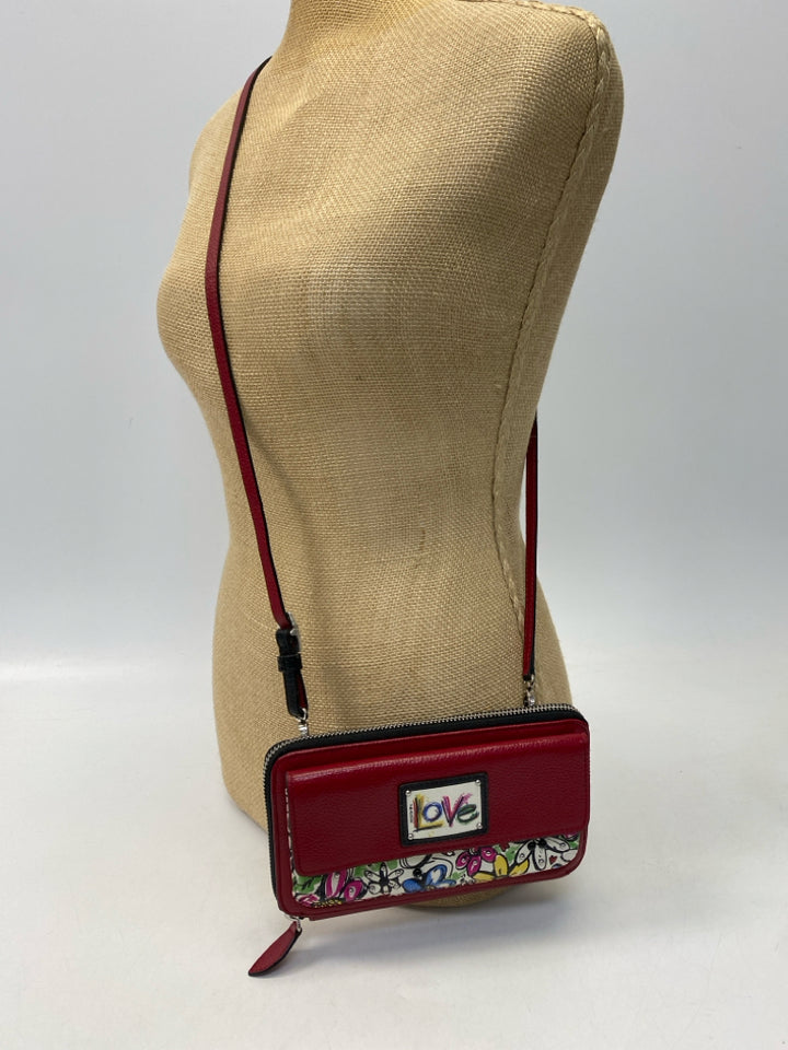 Brighton Red Multi-Color Flower(s) Crossbody