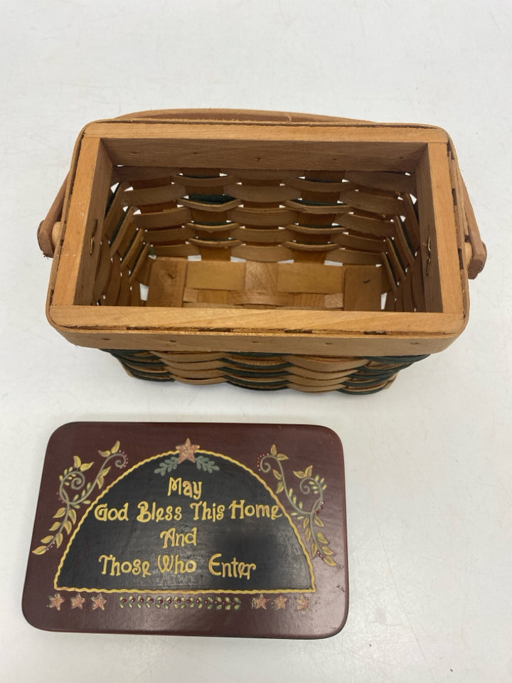 Brown Green/Red Woven Basket