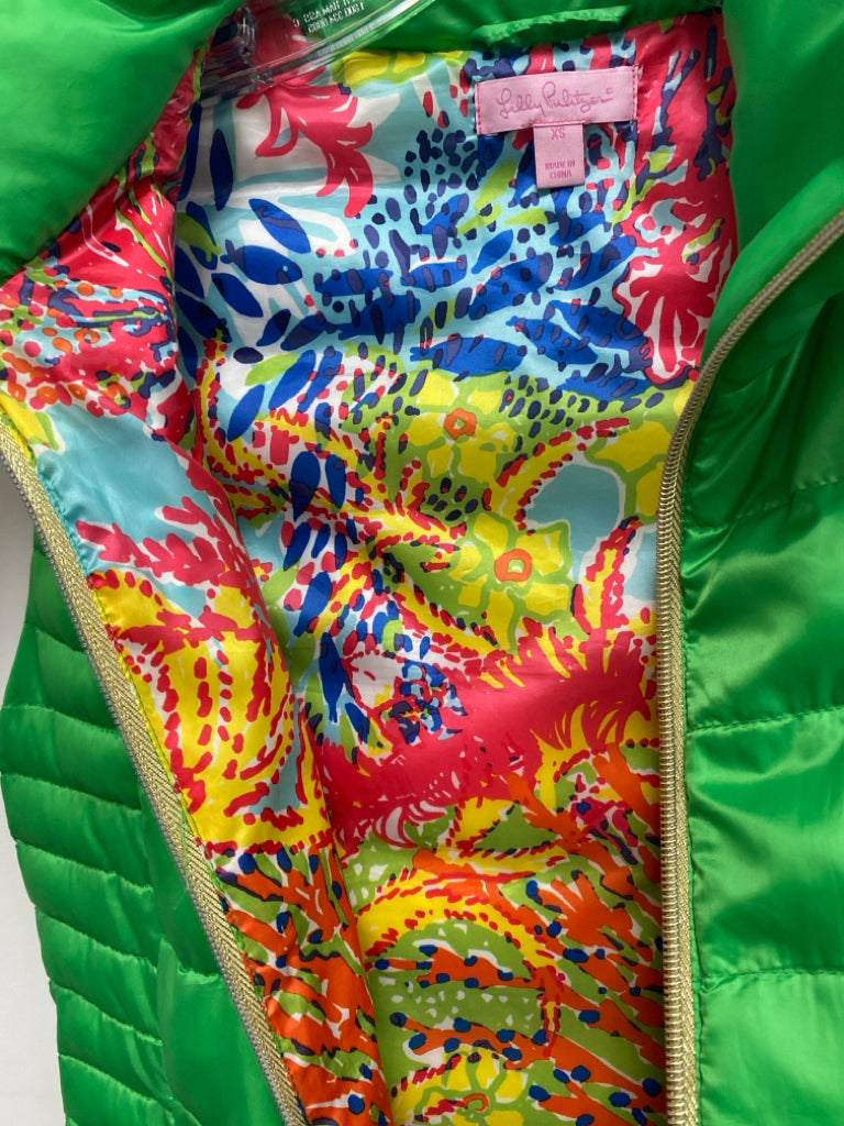 LILLY PULITZER Size XS Green Puffer Ladies Vest