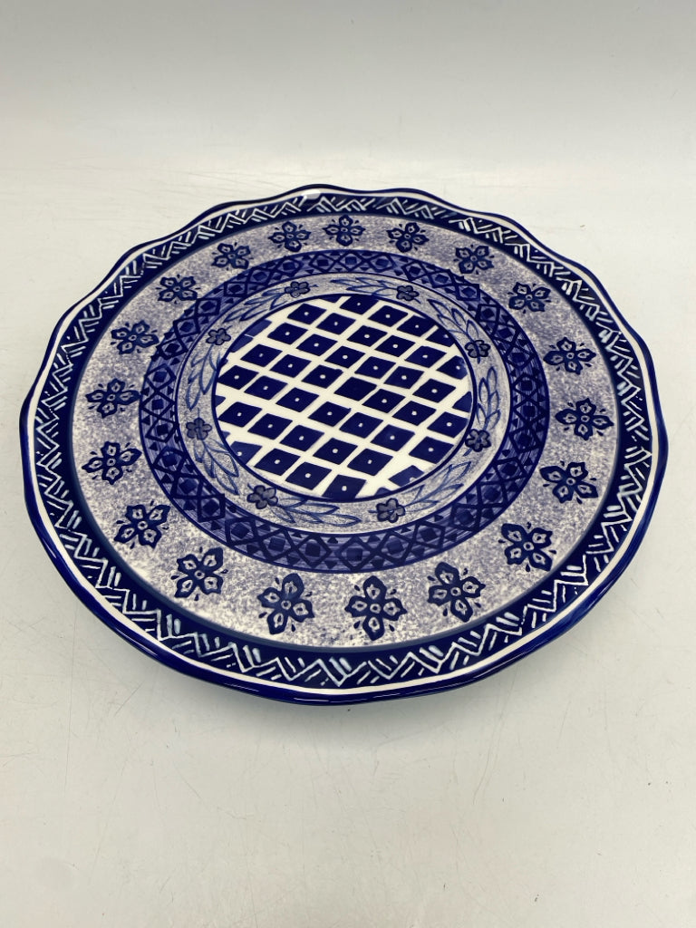 Blue White Ceramic Cake Plate/Stand