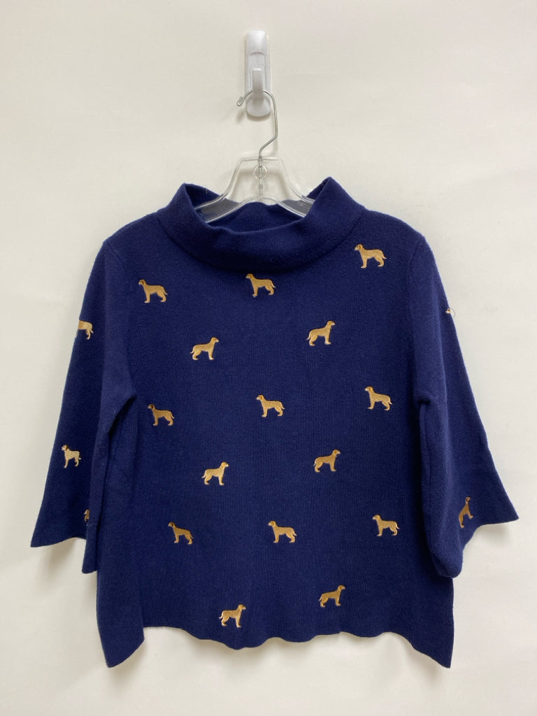Size S Navy Dogs Embroidered Ladies Sweater