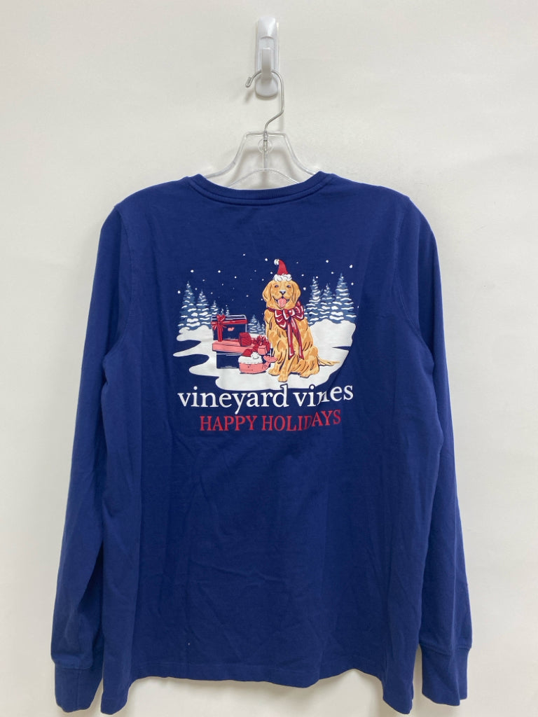 Vineyard Vines Size L Navy Long Sleeve Tee Ladies Top