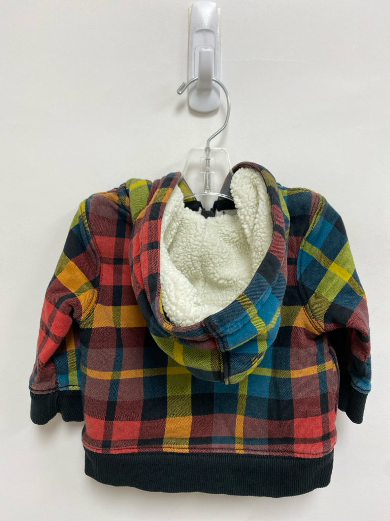hanna Andersson SIZE 3-6M Red/Black Blue/Yellow Checkered Zip Down Boy&