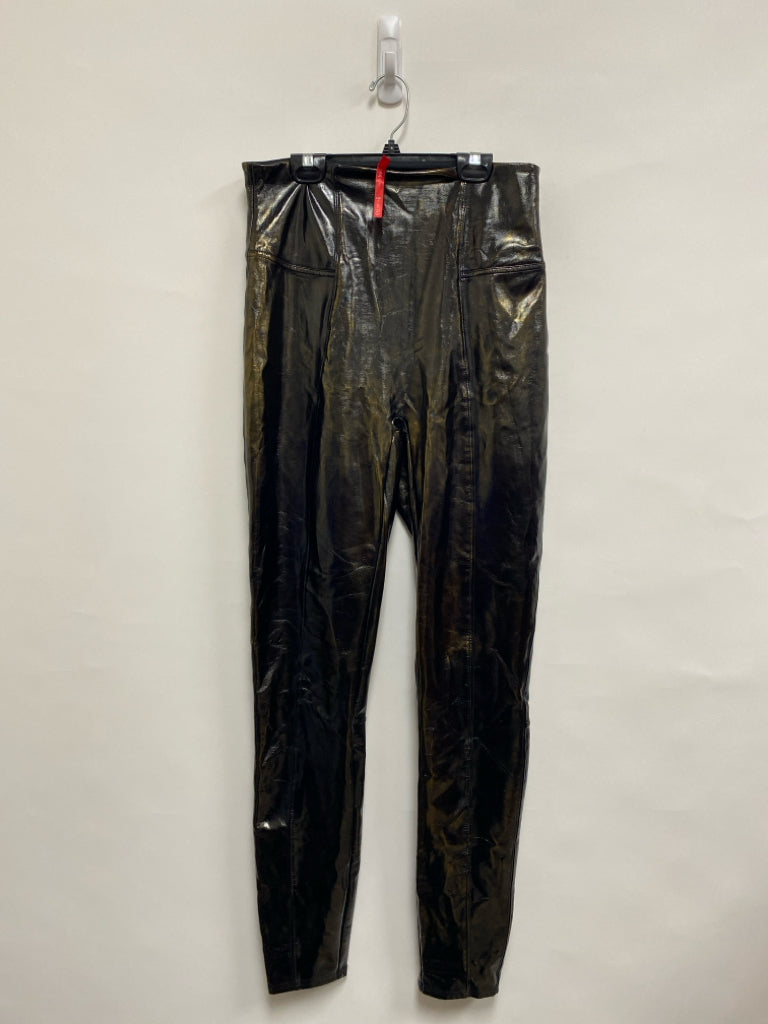 Spanx Size L Black Faux Leather Ladies Leggings
