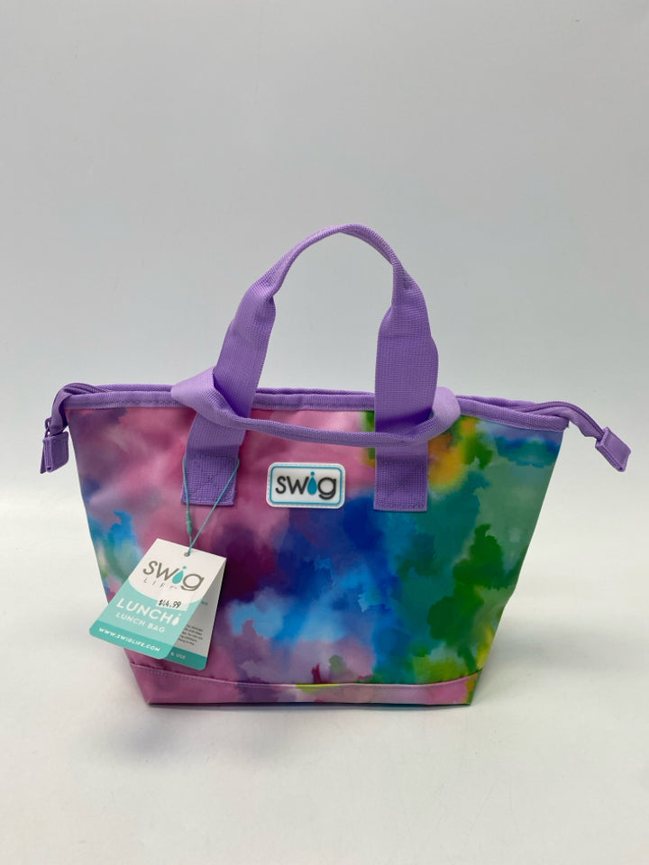 NWT Swig Life Purple Multi Color Tie Dye Lunch Tote