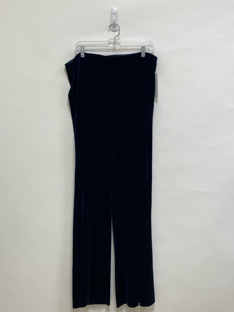 NWT Teri John Size 16 Navy Pull-on Velour Plus Size Pants