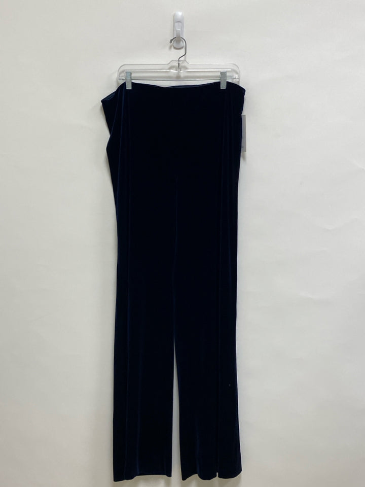 NWT Teri John Size 16 Navy Pull-on Velour Plus Size Pants