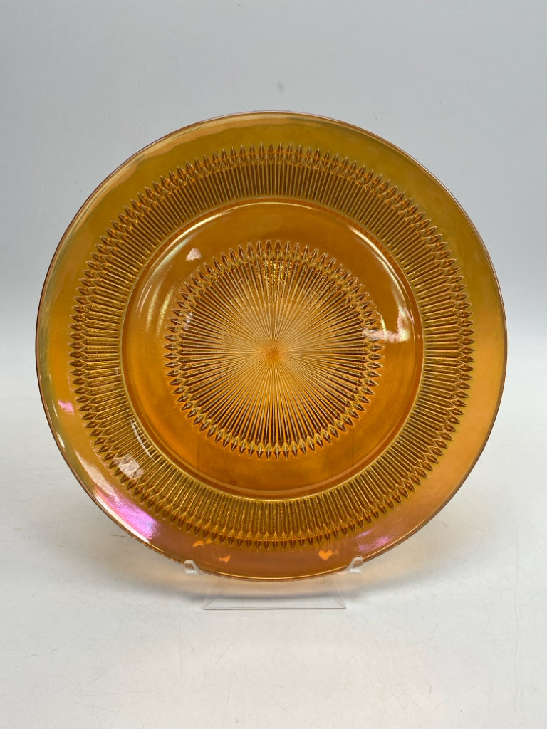 Orange Iridescent Glass Serving Piece