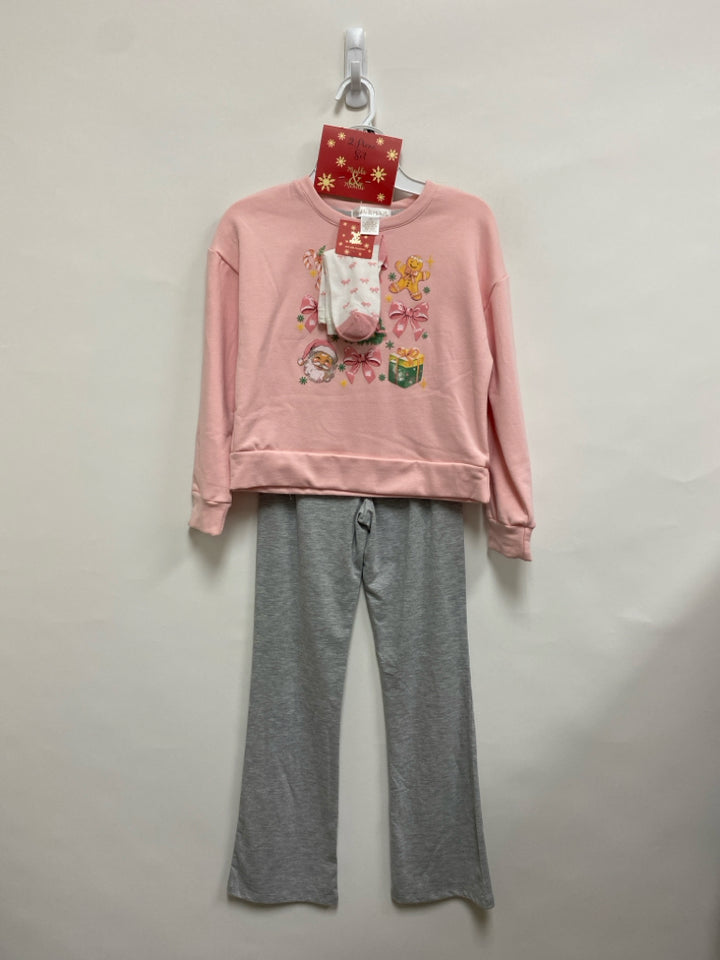 NWT SIZE 7/8 Pink Gray Christmas Girl&