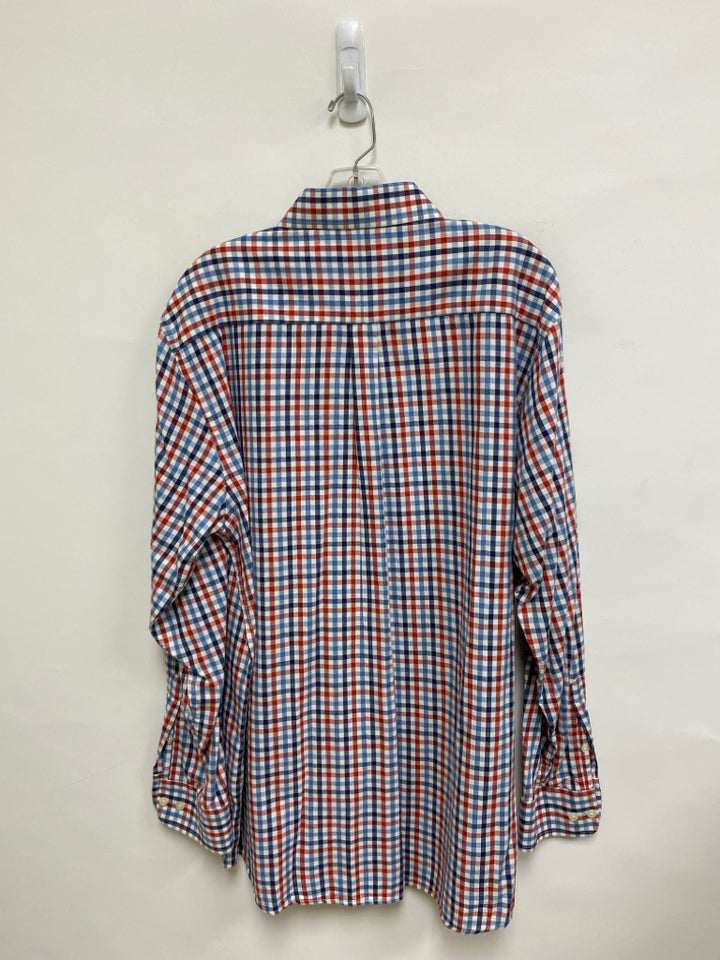 Alan Paine Size XL White Blue/Red Checkered Men&