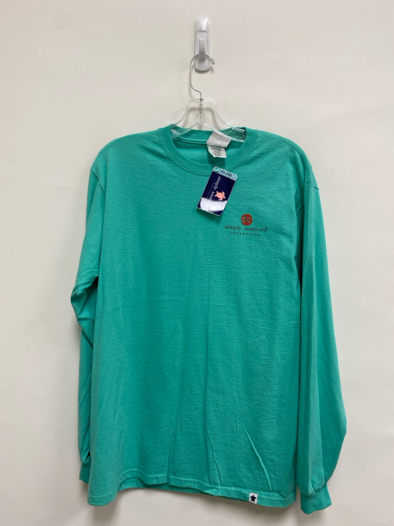 NWT Simply Southern Size M Aqua Red/Black Ladies Top