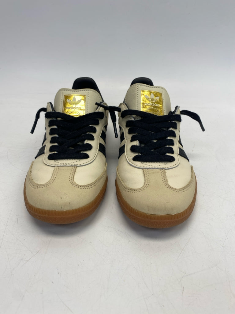 Adidas US Shoe Size 6.5 Tan/Blk Cream Lace-up Sneakers