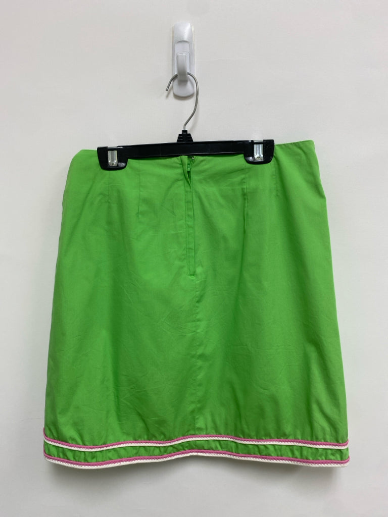 LILLY PULITZER Size 0 Green Pink Trimmed Ladies Skirt