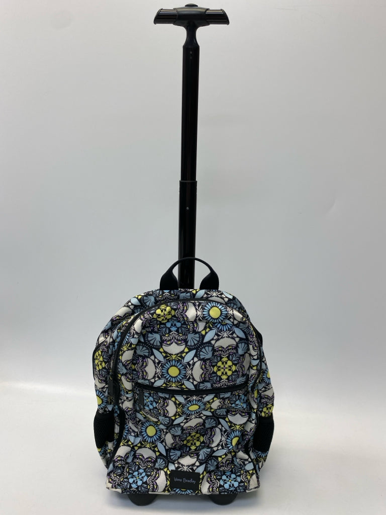 Vera Bradley Blue/White Black/Yellow Print Backpack